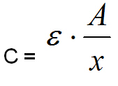 Формула ёмкости конденсатора